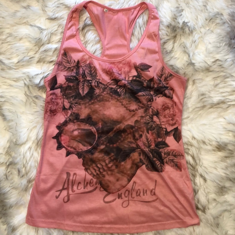 Women’s pink skull tank top